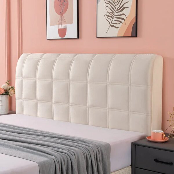 Housse de Tête de Lit en Velours – Élastique, Épais