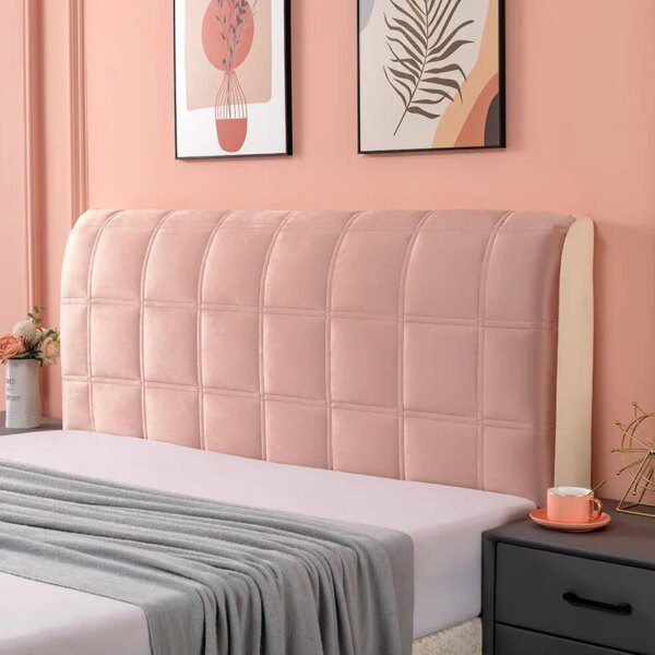 Housse de Tête de Lit en Velours – Élastique, Épais