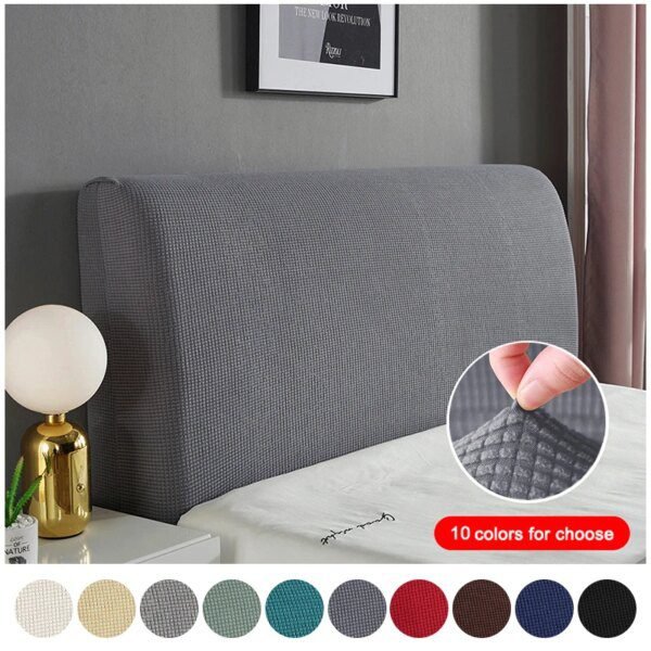 Housse de Tête de Lit Élastique Épaissie – Couleur Unie, Protection