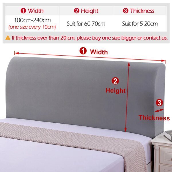 Housse de Tête de Lit Courte Matelassée en Peluche – Anti-Poussière, Épaisse, Style Européen