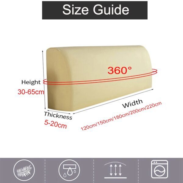 Housse de Tête de Lit Anti-Poussière – Douce, Élastique