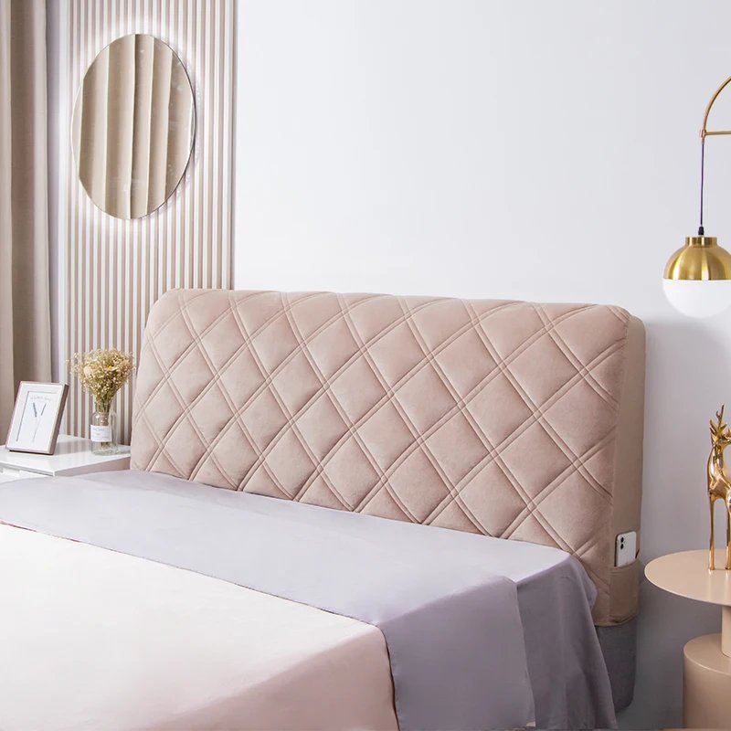 Velours tête lit housse — Housse de Tête de Lit Matelassée en Velours - Douceur | home20.fr