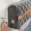 Housse de Tête de Lit Matelassée en Velours Brodé – Élégance Luxe