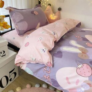 parure de lit de literie Kawaii imprimé lapin