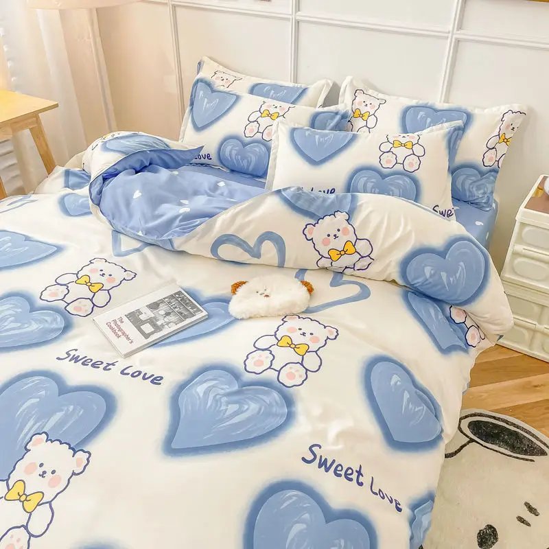 parure de lit de literie mignon ours filles garçons enfants simple