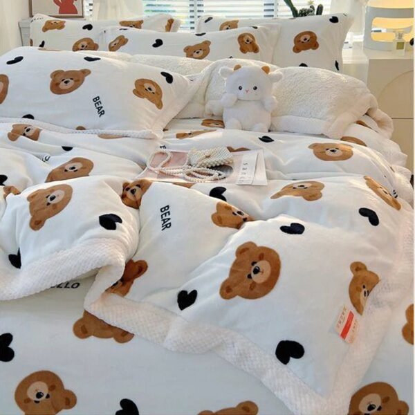 Housse de Couette Velours de Lait Épais – Luxe Hiver Doux