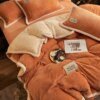 Housse de Couette Peluche Velours Corail – Épaisse, Chaude