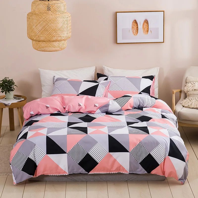 Housse de Couette Motif Géométrique Moderne – Ensemble Literie Tendance King