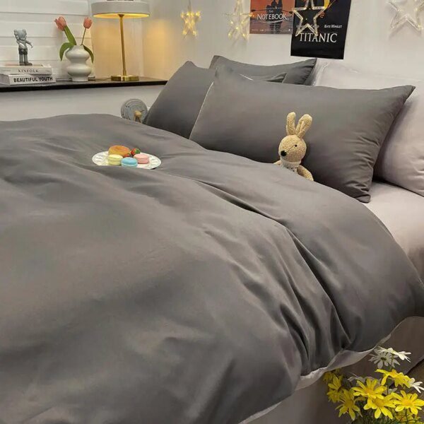 housse de couette Double taille gris foncé