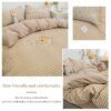 Housse de Couette 100% Coton Style Japonais – Ensemble Literie Rayures