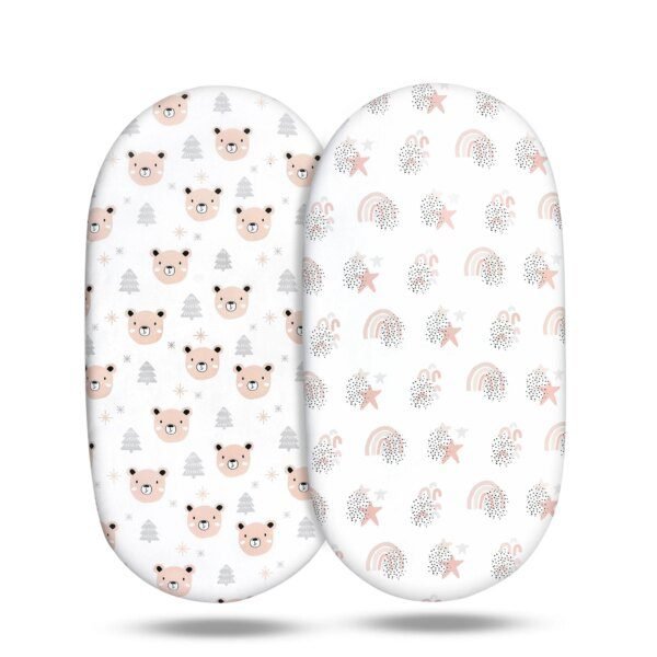 Lot de 2 Draps-Housses Bébé Extensibles – 82x41x8 cm – Ultra Doux