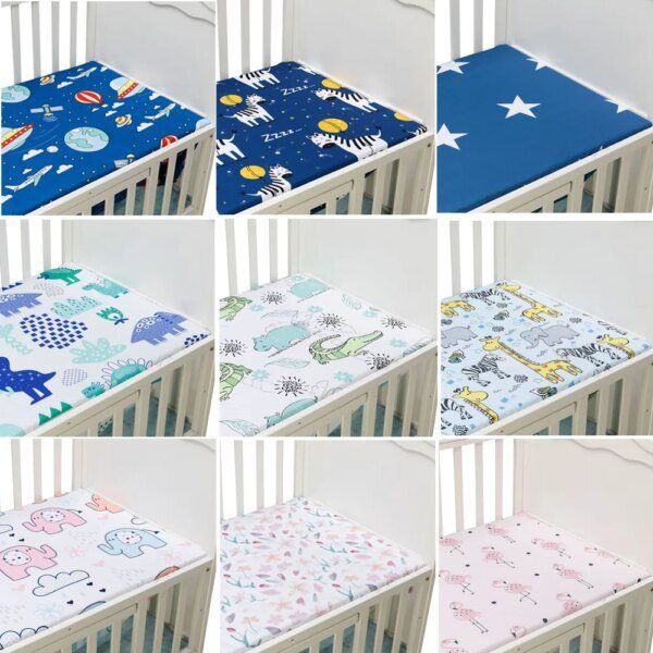 Drap-Housse Bébé 130x70 cm – Doux & Respirant – Motifs Dessin Animé