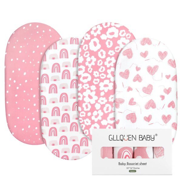 Lot de 4 Draps-Housses Bébé en Microtissu – Berceau & Matelas à Langer