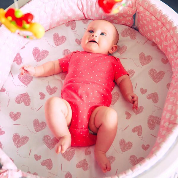 Lot de 4 Draps-Housses Bébé en Microtissu – Berceau & Matelas à Langer