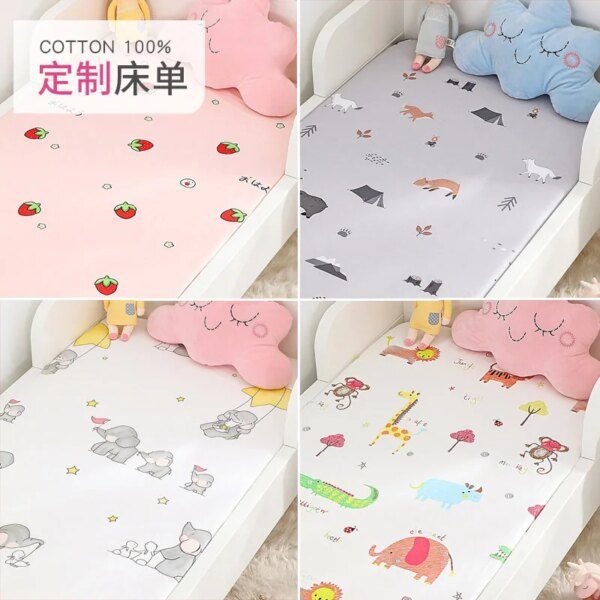 Drap-Housse Bébé 100% Coton – 70x130 cm – Imprimé Doux