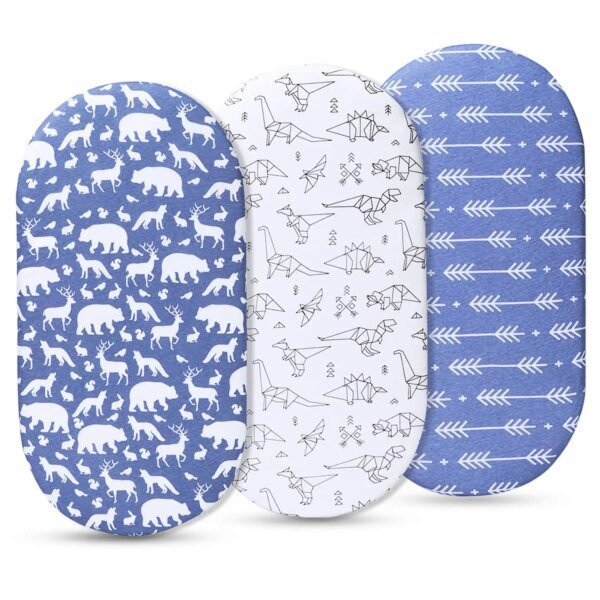 Drap-Housse Bébé 100% Coton – 82x41 cm – Motifs Animaux & Étoiles – Doux