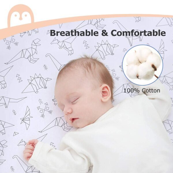 Drap-Housse Bébé 100% Coton – 82x41 cm – Motifs Animaux & Étoiles – Doux