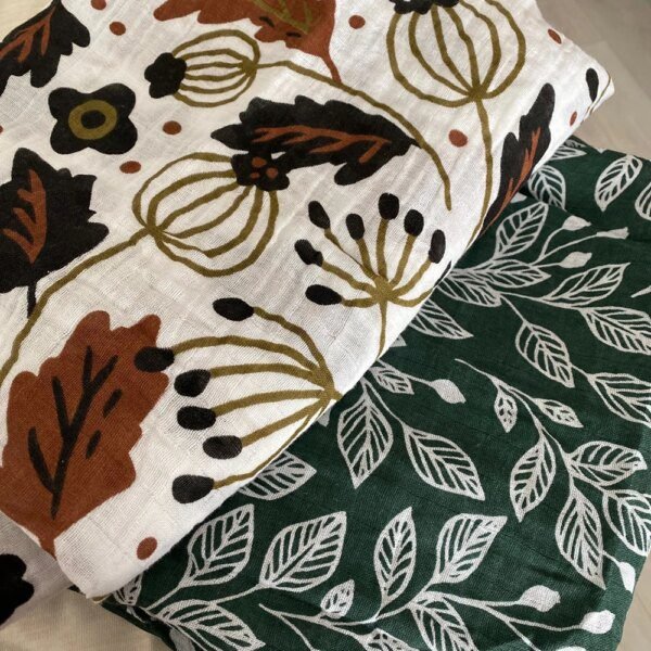 Pack 2 Couvertures Bébé Mousseline Kangobaby – 100% Coton Noir