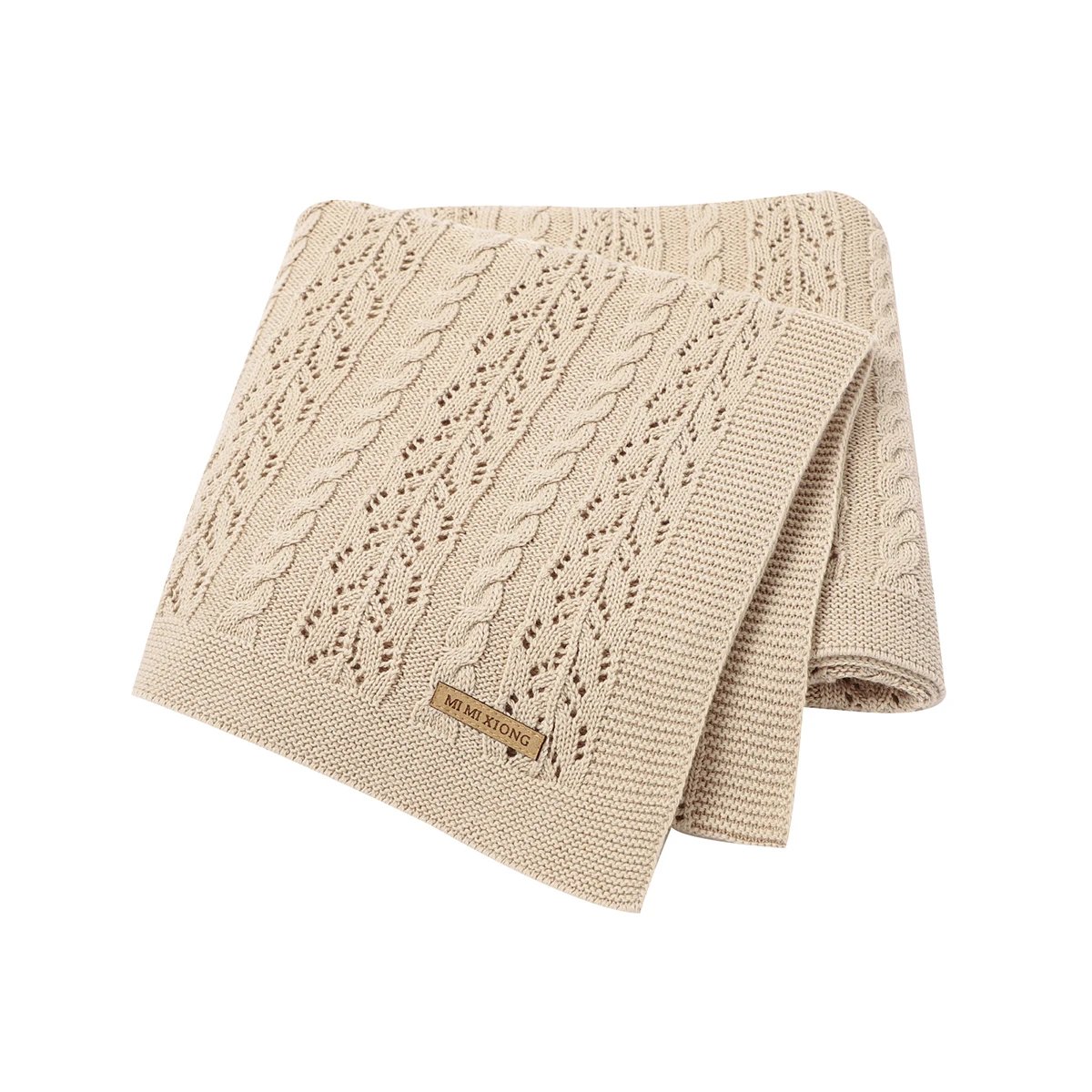 Mousseline couette tricotée accessoire bébé — Couette Bébé Tricotée & Mousseline 100x80 cm - Douceur Mixte | home20.fr