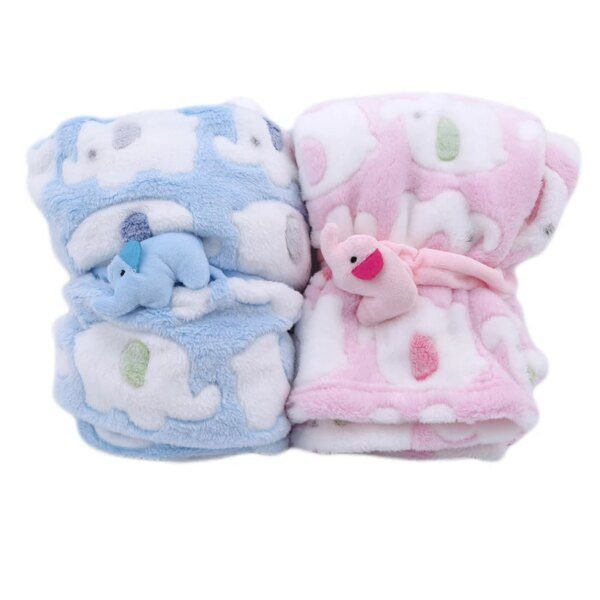 Couette Bébé Éléphant 2-en-1 – Couverture + Oreiller Velours