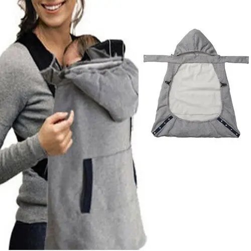 porte bébé Sac à dos gris pour bébé, écharpe enveloppante