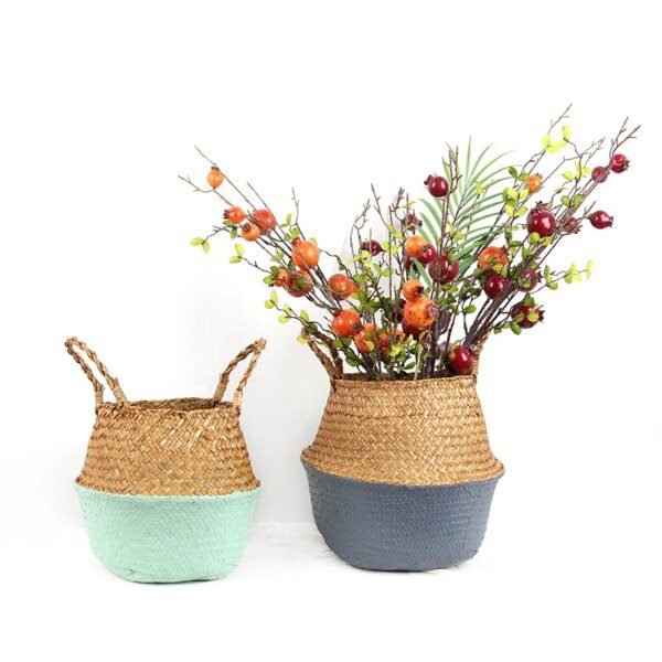 Paniers en tissu de fibres de plantes faits à la main 100%