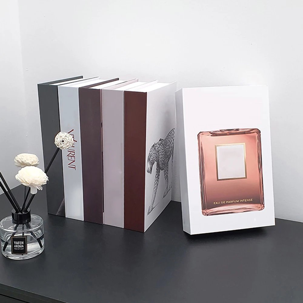 Faux livre deco nettoyage de luxe pour la décoration, boîte de rangement de livre de simulation de mode