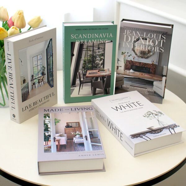 Faux livre deco Ensemble de faux nettoyage pour la décoration de la maison, ornements de table basse