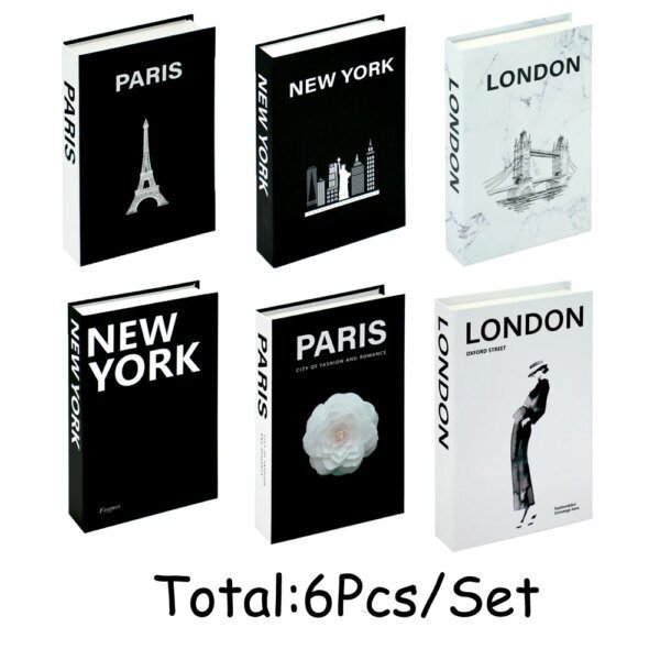 Faux livre deco Ensemble de faux nettoyage pour la décoration de la maison, ornements de table basse