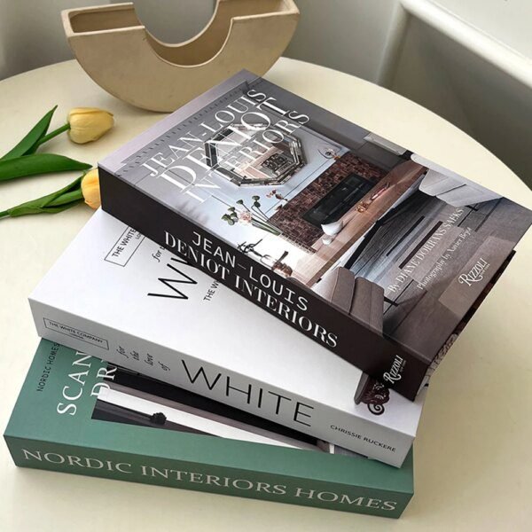Faux livre deco Ensemble de faux nettoyage pour la décoration de la maison, ornements de table basse