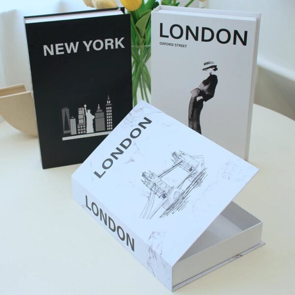 livre deco Faux nettoyage de luxe pour la décoration, boîte de rangement de livre de simulation ouvrable