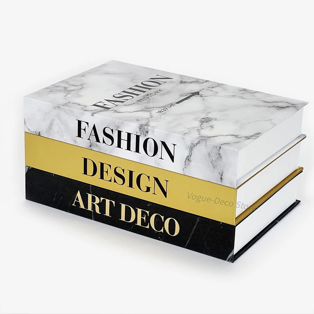 Faux livre deco  nettoyage de luxe pour la décoration, boîte de livre ouvrable en marbre, boîte de rangement en or