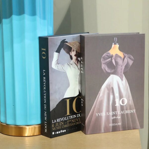 Faux livre deco nettoyage de parfum de marque de luxe pour la décoration, boîte de rangement