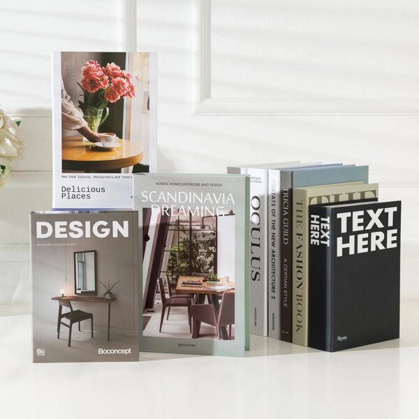 Faux livre de simulation moderne, accessoires de décoration miniatures