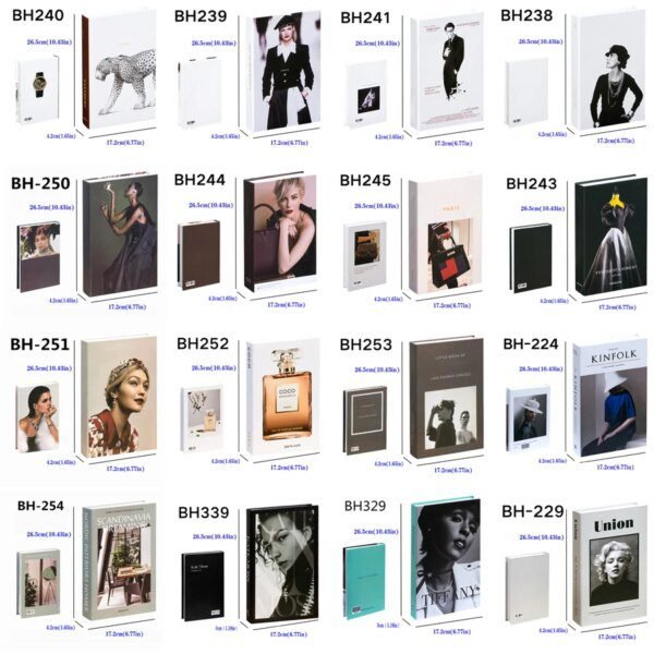 Faux livre de simulation moderne, accessoires de décoration miniatures