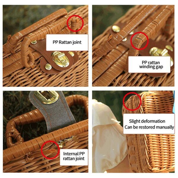 boite de rangement en rotin avec poignée