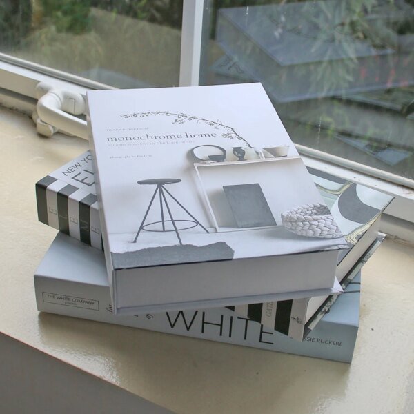 Faux livre deco nettoyage de table basse, accessoires de photographie