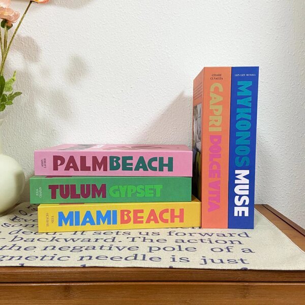 Faux livres séries voyage, accessoires de décoration de Table basse, livres colorés