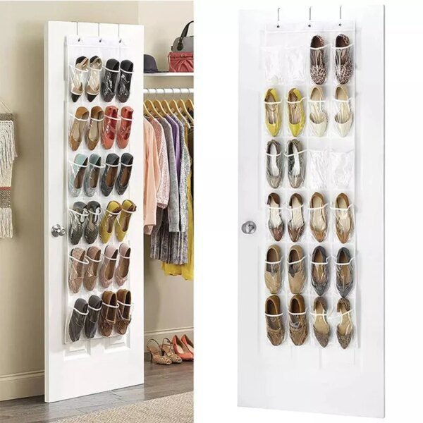 Organisateur Suspendu de Chaussures 24 Poches – Collection Gray Crystal