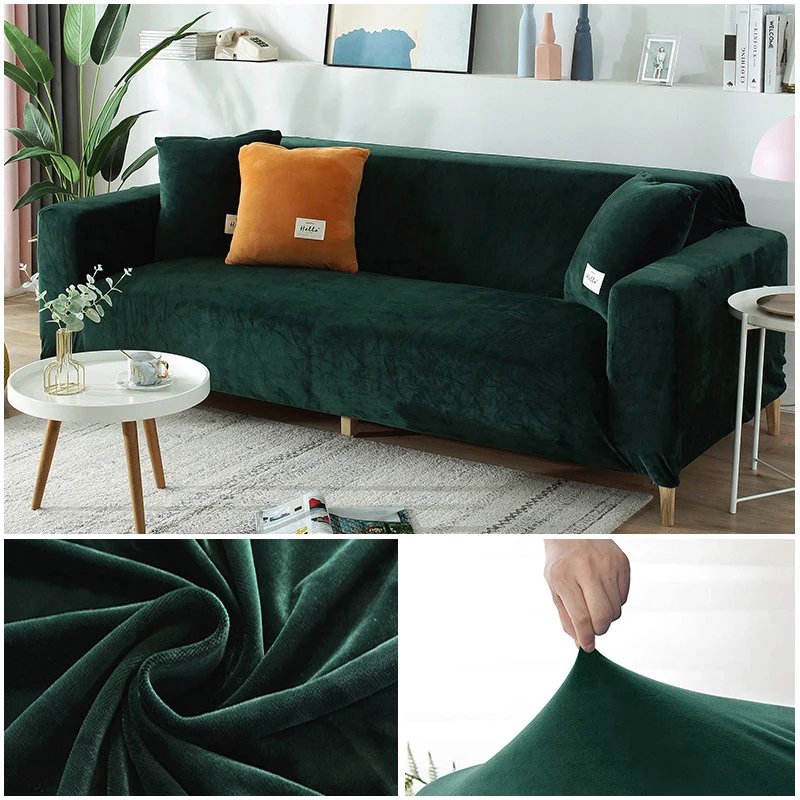 Housse extensible pour canapé et fauteuil 1/2/3/4 places, pour la maison, en tissu velours