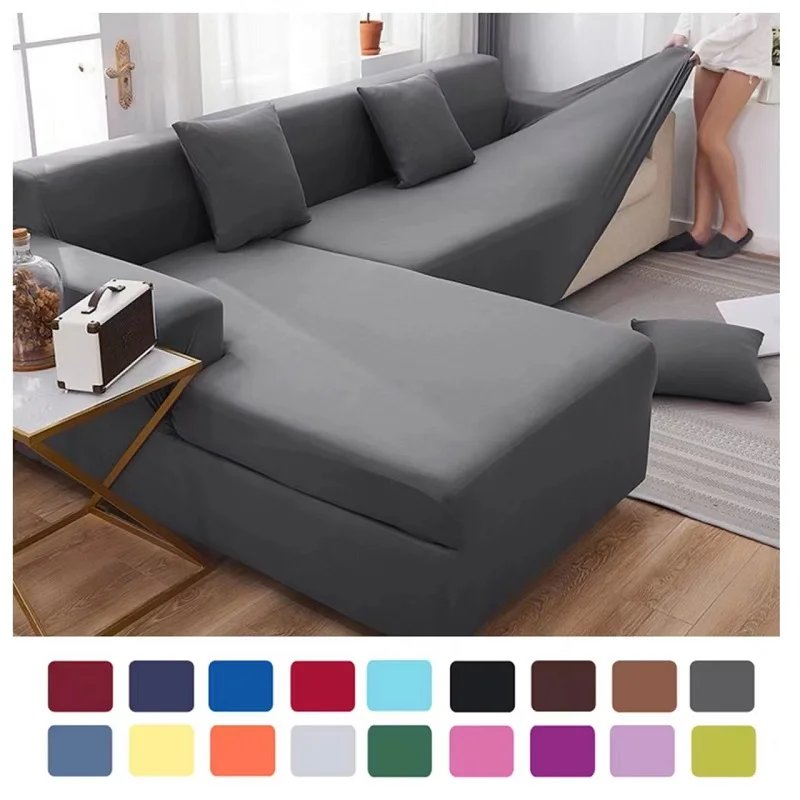 Canapé solide housse — Housse de Canapé Solide pour Salon, 1/2/3/4 Places, en Tissu de Lait, pour Coin Sectionnel, 1 Pièce | home20.fr