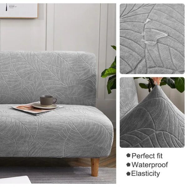 housse de canapé-lit Jacquard imperméable, housse de canapé sans accoudoirs pour salon