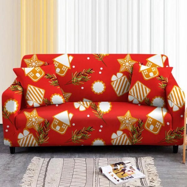 housse de canapé entièrement ronde, housses coordonnantes pour salon, fête de Noël