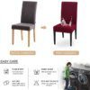 Imperméable Housse de Chaise Élastique pour Salle à Manger Cuisine Mariage Hôtel