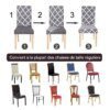 Imperméable Housse de Chaise Élastique pour Salle à Manger Cuisine Mariage Hôtel