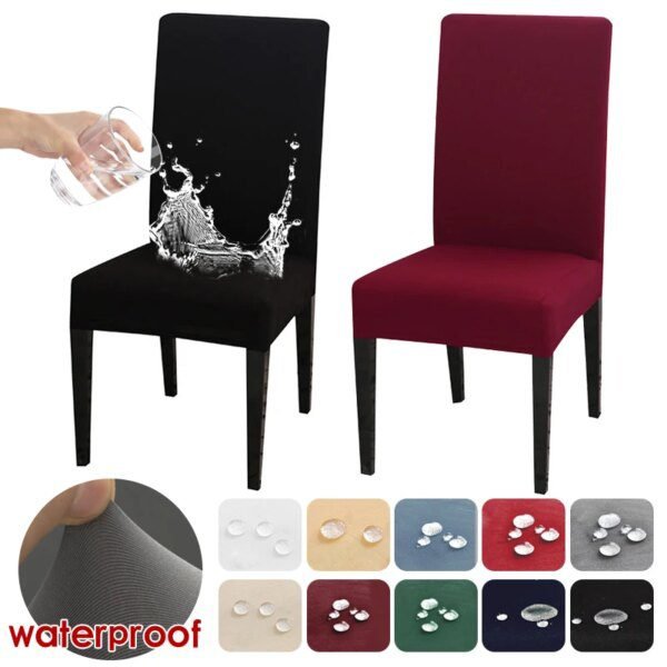 Imperméable Housse de Chaise Élastique pour Salle à Manger Cuisine Mariage Hôtel