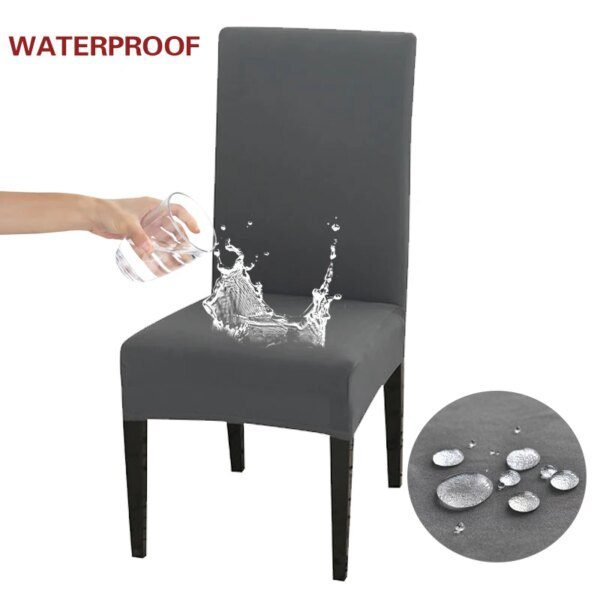 Imperméable Housse de Chaise Élastique pour Salle à Manger Cuisine Mariage Hôtel