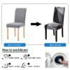 Housse de chaise salle manger en Spandex, Élastique, Géométrique et Extensible