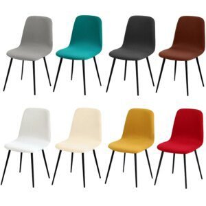 Juste de chaise à dossier court lavable pour salle à manger, housses de siège élastiques