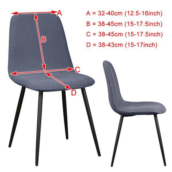 Juste de chaise à dossier court lavable pour salle à manger, housses de siège élastiques